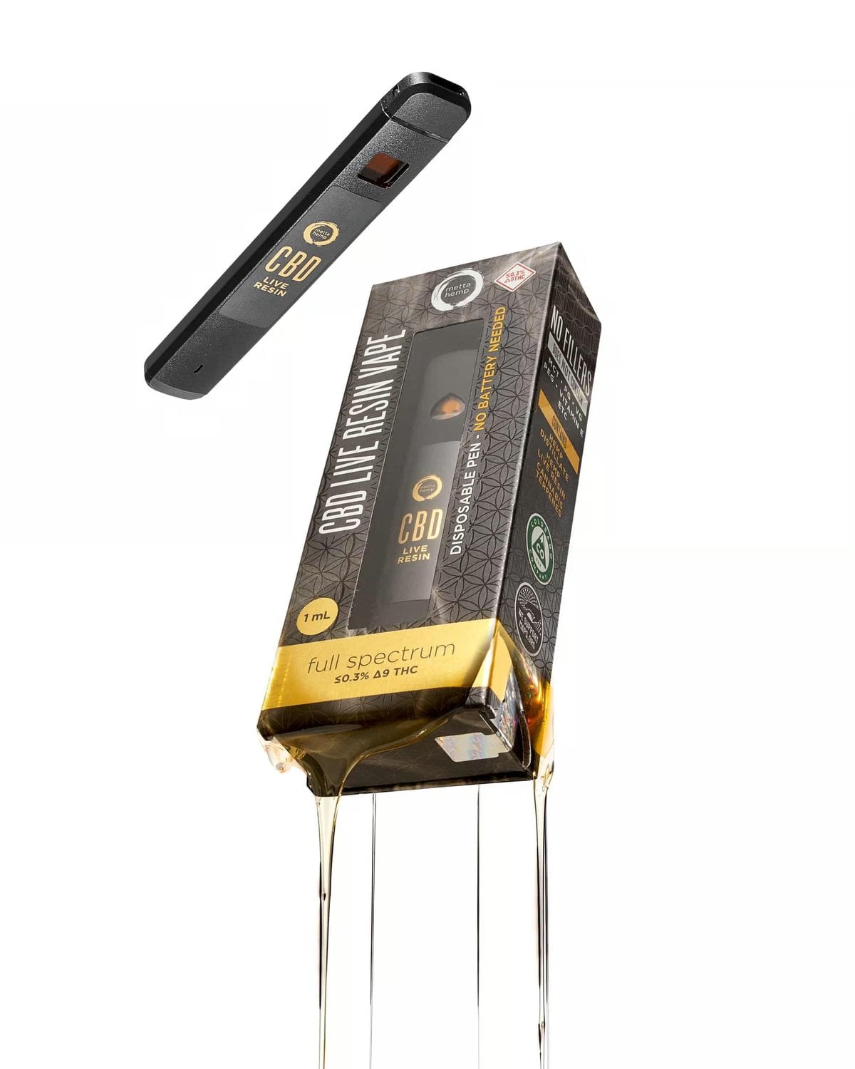 CBD Live Resin Disposable Vape Pen 1.0mL : Full-Spectrum – Indica (Epcot) view 3