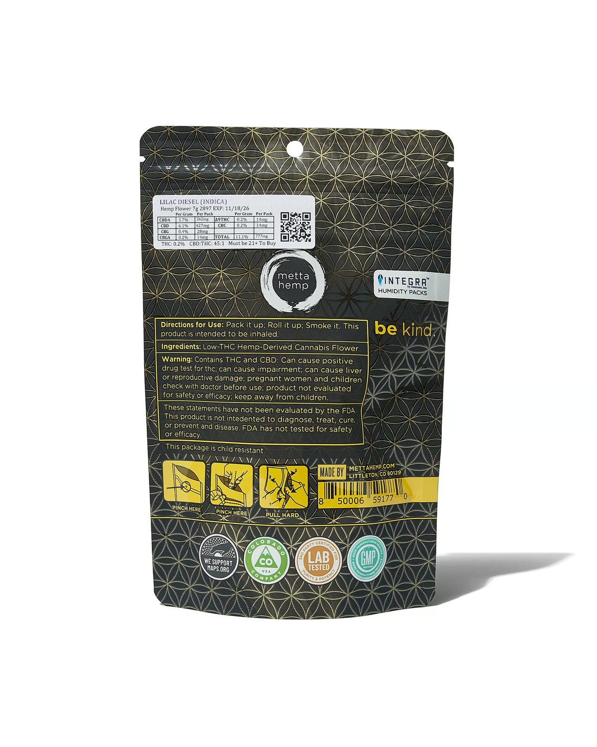 Hemp-Derived Low-THC Cannabis Flower (7 grams) – CBD:Lilac Diesel (Indica) view 3
