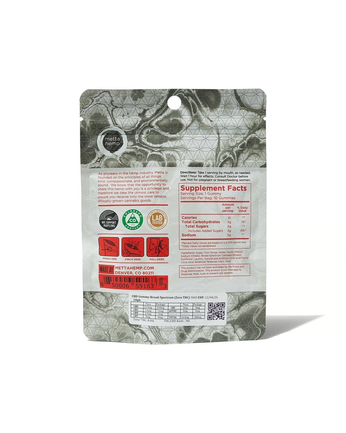 CBD Gummies: Zero THC* Broad-Spectrum: 25mg – 10 Pieces view 2